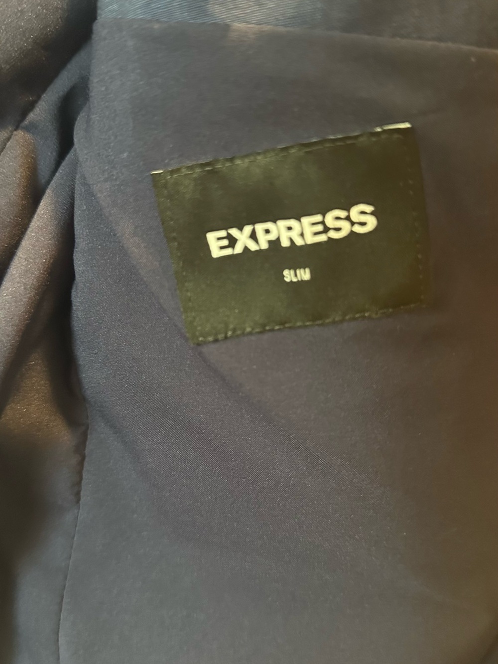 Express Men's Navy Two-Button Blazer - Picture 3 of 6